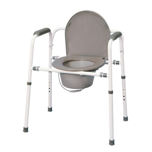 Product Cover MedPro Homecare Commode Chair with Adjustable Height, Commode Bucket with Lid and Splash Guard Included