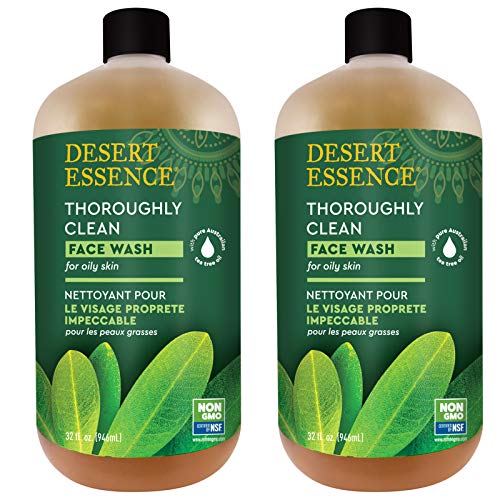 Product Cover Desert Essence Thoroughly Clean Face Wash - Original - 32 Fl Oz - Pack of 2 -Tea Tree Oil -For Soft Radiant Skin - Gentle Cleanser - Extracts Of Goldenseal, Awapuhi, & Chamomile Essential Oils