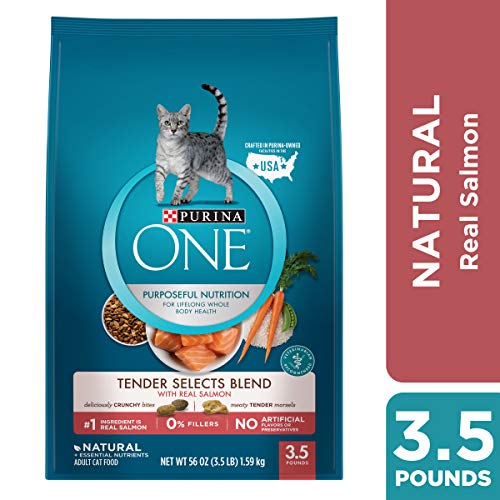 Product Cover Purina ONE Natural Dry Cat Food, Tender Selects Blend With Real Salmon - 3.5 lb. Bag
