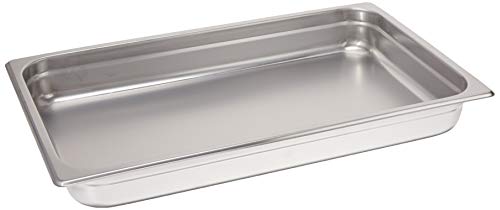 Product Cover Winco 2.5-Inch Deep Full-Size Anti-Jamming Steam Table Pan, 25 Gauge, NSF