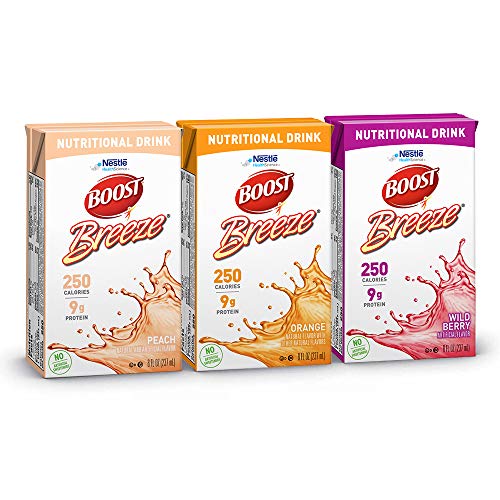 Product Cover Boost Breeze, Variety Case, Orange, Peach, & Wild Berry, 8 Ounce Boxes (Pack of 27)