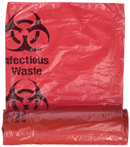 Product Cover Medical Action Infectious Waste Bag, Red, 3 Gallon, 14.5