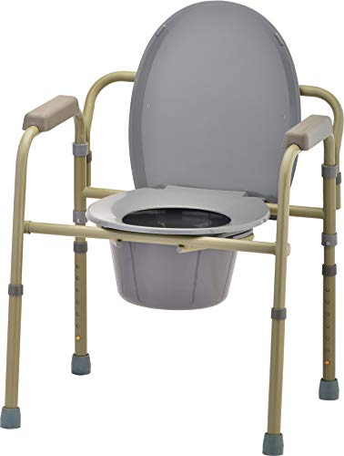 Product Cover NOVA Folding Commode, Over Toilet and Bedside Commode, Comes with Splash Guard/Bucket/Lid