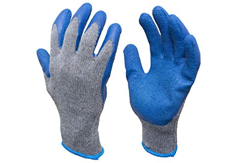 Product Cover Large : G & F 3100L-DZ Knit Work Gloves, Textured Rubber Latex Coated for Construction, 12-Pairs, Men's Large
