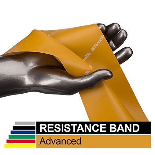 Product Cover TheraBand Professional Latex Resistance Bands, Individual 6 Ft Elastic Band for Upper & Lower Body Exercise, Physical Therapy, Pilates, at-Home Workouts, 6 Foot Band, Gold, Max, Elite