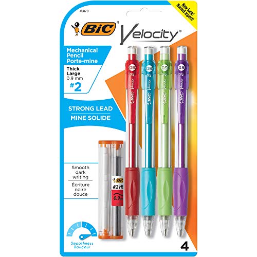 Product Cover BIC Velocity Original Mechanical Pencil, Thick Point (0.9mm), 4-Count