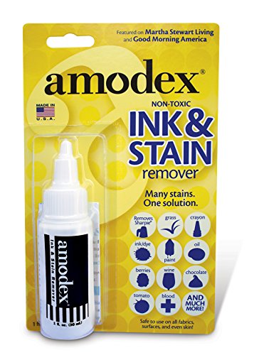 Product Cover Amodex Ink and Stain Remover - Cleans Marker, Ink, Crayon, Pen, Makeup from Furniture, Skin, Clothing, Fabric, Leather - 1 Ounce