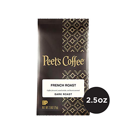 Product Cover Peet's Coffee French Roast Dark Roast Ground Coffee, 2.5 Ounce Portion Packs (Pack of 18)
