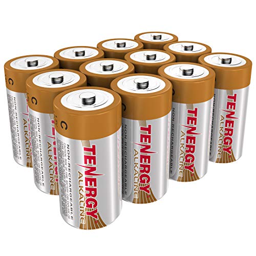 Product Cover Tenergy 1.5V C Alkaline LR14 Battery, High Performance C Non-Rechargeable Batteries for Clocks, Remotes, Toys & Electronic Devices, Replacement C Cell Batteries, 12-Pack