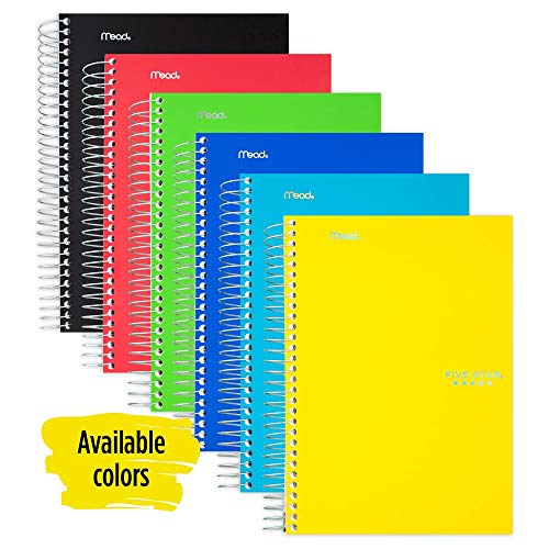 Product Cover Five Star Spiral Notebook, 5 Subject, College Ruled Paper, 180 Sheets, Small, 9-1/2