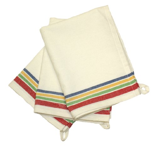 Product Cover Aunt Martha's 18-Inch by 28-Inch Package of 3 Vintage Dish Towels, Multi Striped, MultiStripe
