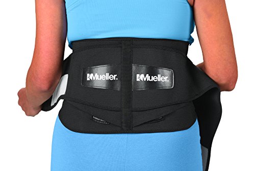 Product Cover Mueller 255 Lumbar Support Back Brace with Removable Pad, Black, Regular(Package May Vary)
