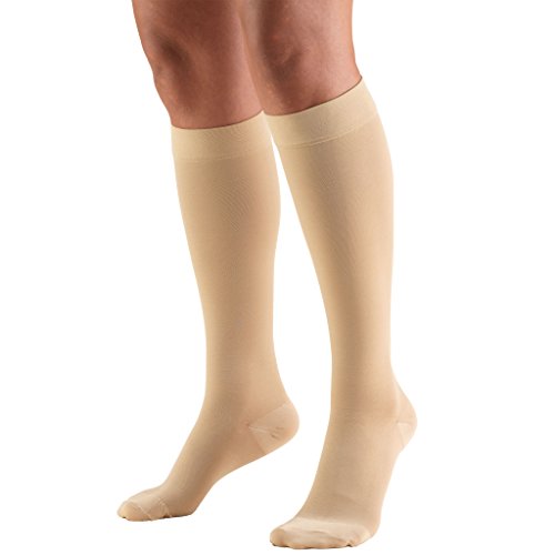 Product Cover Truform 30-40 mmHg Compression Stockings for Men and Women, Knee High Length, Closed Toe, Beige, Small