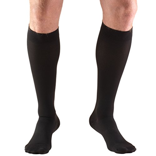Product Cover Truform 30-40 mmHg Compression Stockings for Men and Women, Knee High Length, Closed Toe, Black, X-Large
