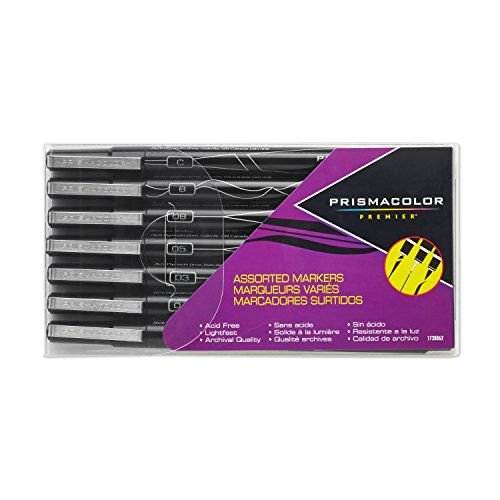 Product Cover Prismacolor Premier Markers 7-Pack, Assorted Tips, Black (1738862)
