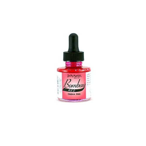 Product Cover Dr. Ph. Martin's Bombay India Ink (2BY) Ink Bottle, 1.0 oz, Red, 1 Bottle