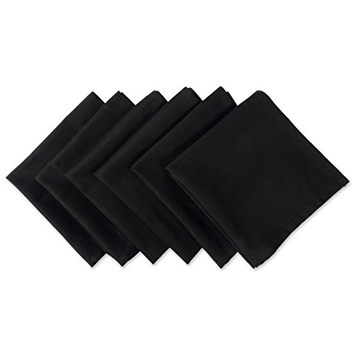 Product Cover DII 100% Cotton Cloth Napkins, Oversized 20x20 Dinner Napkins, for Basic Everyday Use, Banquets, Weddings, Events, or Family Gatherings - Set of 6, Black