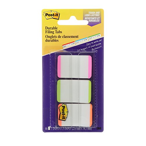 Product Cover Post-it Tabs, 1 in, Lined, Pink, Green, Orange, Durable, Writable, Repositionable, Great for Files, Binders and Notebooks, 22 Tabs/Color, 66 Tabs/On-The-Go Dispenser, (686L-PGO)