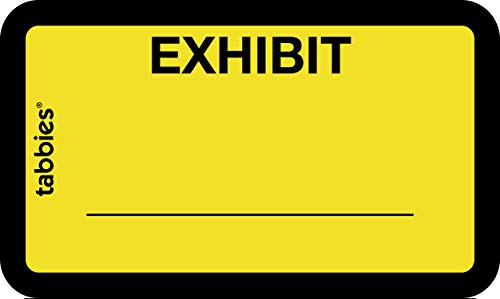 Product Cover TAB58090 - Legal Exhibit Labels, Exhibit, 1-5/8x1,Yellow, 252 per Pack