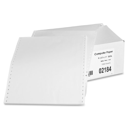 Product Cover Sparco Feed Paper, Continuous, Plain, 1-Part, 9.5 x 11 Inches, with perforations  1000/Count, WE - SPR02184