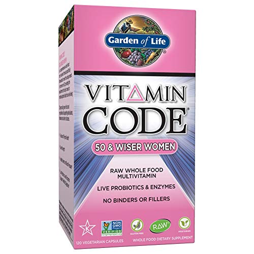 Product Cover Garden of Life Multivitamin for Women - Vitamin Code 50 & Wiser Women's Raw Whole Food Vitamin Supplement with Probiotics, Vegetarian, 120 Count