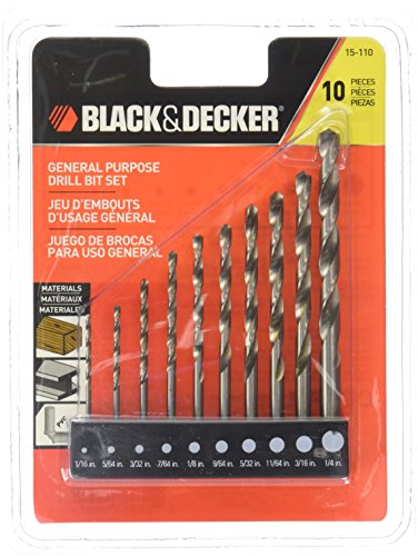 Product Cover BLACK + DECKER 15-110 High Speed Steel General Purpose Drill Bit Set, 10-Piece