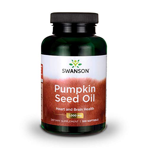 Product Cover Swanson Pumpkin Seed Oil Brain Health Cardiovascular Support High Bioavailable Essential Fatty Acids (EFAs) Combination Herbal Supplement 1000 mg 100 Softgel Capsules