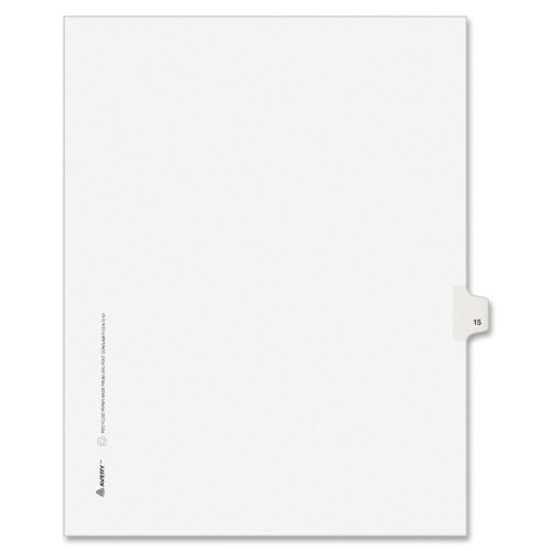 Product Cover Avery Individual Legal Exhibit Dividers, Avery Style, 15, Side Tab, 8.5 x 11 Inches, Pack of 25 (11925)