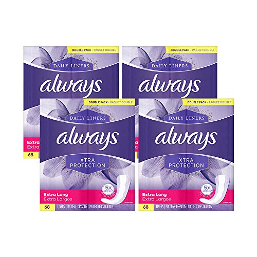 Product Cover Always Xtra Protection Extra Long Daily Liners 68 Count (2 Packs of 34)