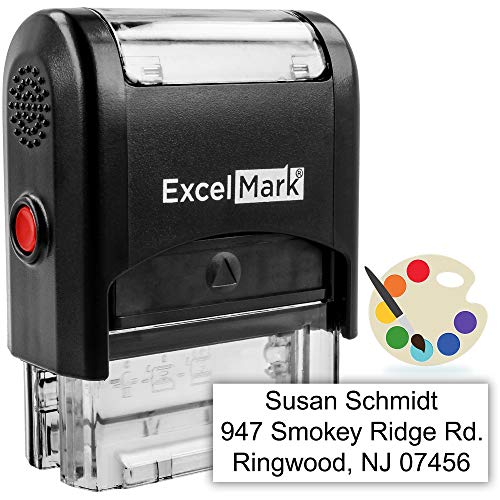Product Cover Custom Self-Inking Stamp - Up to 3 Lines - 11 Color Choices and 17 Font Choices
