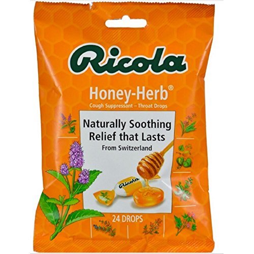 Product Cover Ricola Cough Suppressant Throat Drops, Honey-Herb 24 ea (Pack of 5)