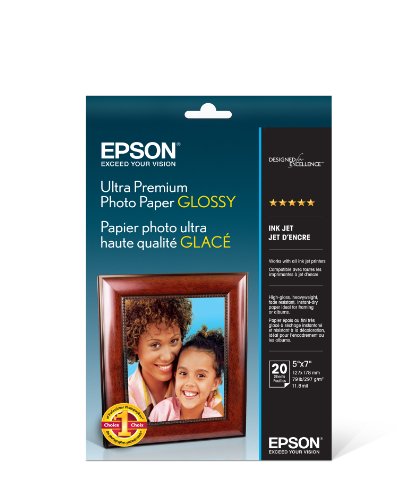 Product Cover Epson Ultra Premium Photo Paper GLOSSY (5x7 Inches, 20 Sheets) (S041945)