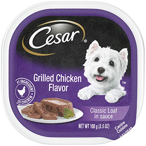 Product Cover CESAR Soft Wet Dog Food Classic Loaf in Sauce Grilled Chicken Flavor, (24) 3.5 oz. Easy Peel Trays