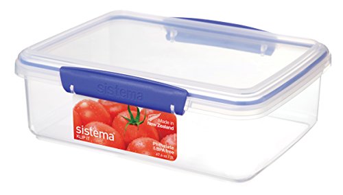 Product Cover  Sistema 1700 Klip It Collection Rectangle Food Storage Container, 2 Liter/67.6 Ounce