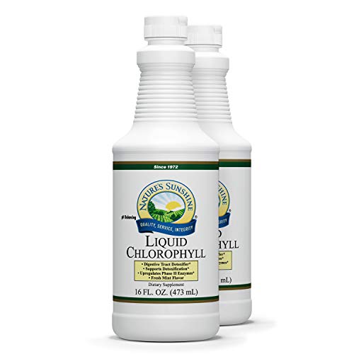 Product Cover Nature's Sunshine Chlorophyll Liquid, 16 fl. oz., 2 Pack, Kosher | Fresh Mint Chlorophyllin Assists Detoxification and Provides Intestinal, Immune, and Digestive System Support
