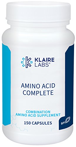 Product Cover Klaire Labs Amino Acid Complete - 20-Free Form Essential & Non-Essential Amino Acids, Professional Strength Hypoallergenic Complex to Support Protein Absorption (150 Vegetarian Capsules)