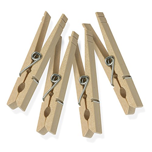 Product Cover Honey-Can-Do DRY-01375 Wood Clothespins with Spring, 50-Pack, 3.3-inches Length