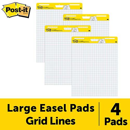 Product Cover Post-it Easel Pad, 25 in x 30 in, 4 pads per pack, Blue Grid (560 VAD 4PK)