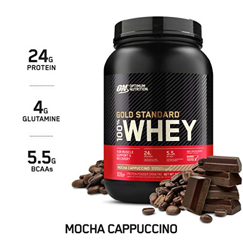 Product Cover Optimum Nutrition Gold Standard 100% Whey Protein Powder, Mocha Cappuccino, 2 Pound (Packaging May Vary)