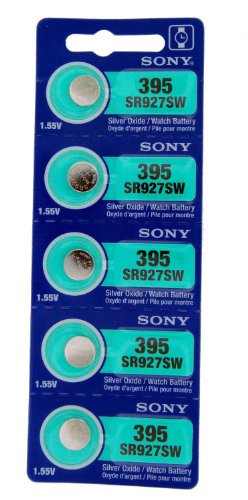 Product Cover Sony Silver Oxide 1.55V Batteries Size SR927SW (395) (Pack of 5)