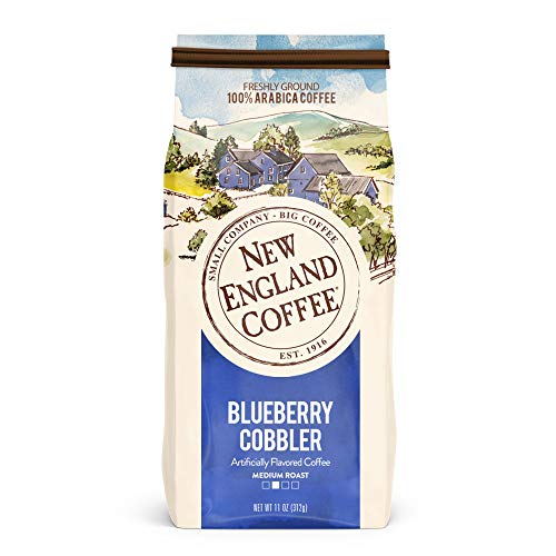 Product Cover New England Coffee Blueberry Cobbler, Medium Roast Ground Coffee, 11 Ounce (1 Count) Bag