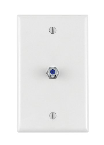 Product Cover Leviton 40539-MW Midsize Video Wall Jack, F Connector, White
