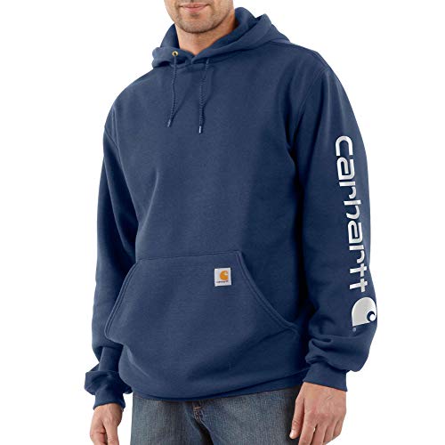 Product Cover Carhartt Men's Midweight Sleeve Logo Hooded Sweatshirt (Regular and Big & Tall Sizes)