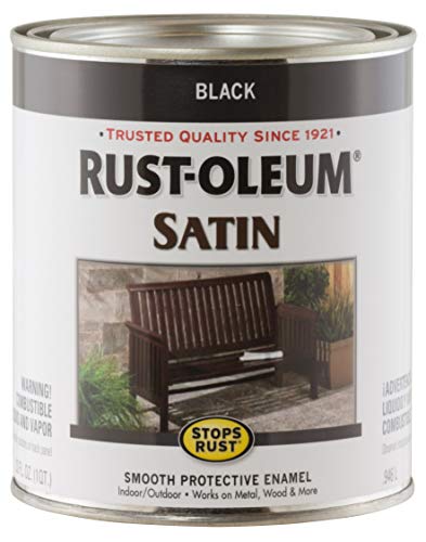 Product Cover Rust-Oleum 7777502 Protective Enamel Paint Stops Rust, 32-Ounce, Black Satin Finish