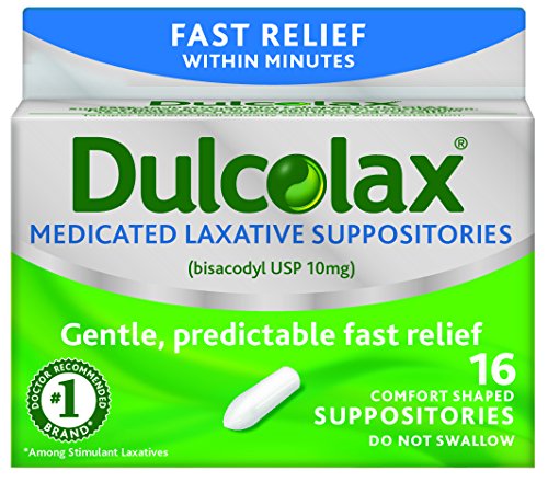 Product Cover Dulcolax Medicated Laxative Suppositories, 16 Comfort-Shaped Suppositories