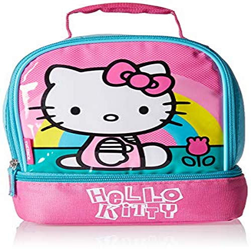 Product Cover Thermos Kids Lunch Bag Insulated Lunch Bag For Kids School Hello Kitty Dual Compartment Lunch Kit