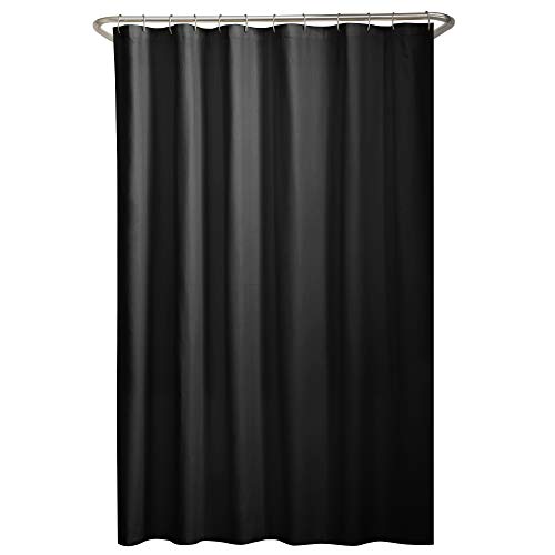 Product Cover MAYTEX, Black Water Repellent Ultra Soft Fabric Shower Curtain or Liner, Machine Washable, 70 inch x 72 inch, 70
