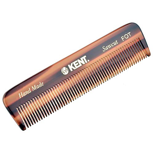 Product Cover Kent A FOT Handmade All Fine Tooth Saw Cut Beard Comb - Pocket Comb and Travel Comb - Styling Comb or Wet Comb for Fine or Thinning Hair, Beard Care, and Hair Care for the Essential Kent Beard Kit