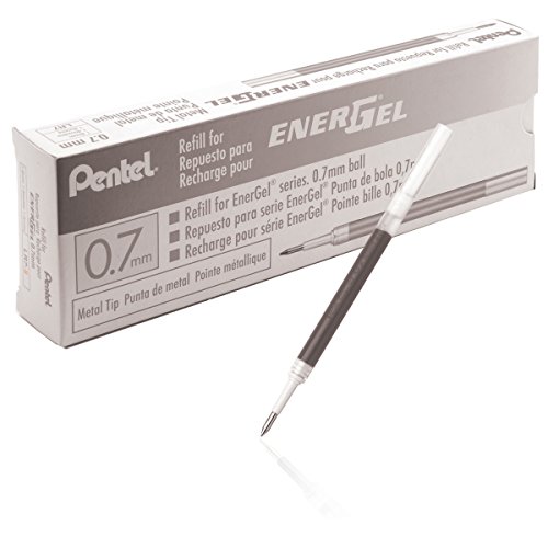 Product Cover Pentel Refill Ink for BL57/BL77 EnerGel Liquid Gel Pen, Box of 12, 0.7mm, Metal Tip, Black Ink (LR7-A-12)