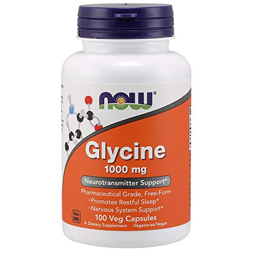 Product Cover NOW Supplements, Glycine 1,000 mg Free-Form, Neurotransmitter Support*, 100 Veg Capsules